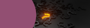 An orange question mark among several dark question marks.